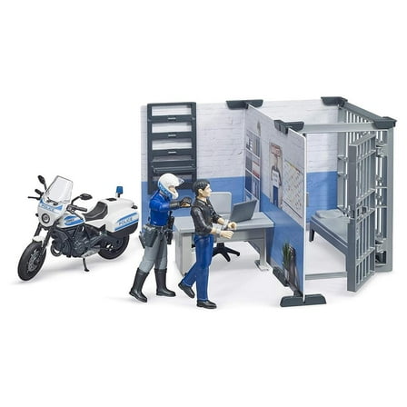 Bruder 62732 Bworld Police Station w/ Police Motorbike