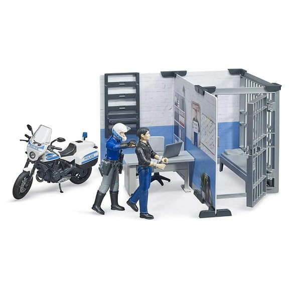 Bruder 62732 Bworld Police Station w/ Police Motorbike
