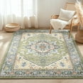 thumbnail image 5 of 3'x5' Area Rugs, Machine Washable Non Slip Area Rug for Kitchen, Soft Low Pile Vintage Print Pattern Indoor Bathroom Thin Carpet, Green, 5 of 5