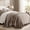 Truffle Taupe Brown, variant on EverGrace 100% Cotton Waffle Bed Blanket Queen Size, Soft Premium Cotton Coverlet Set with 2 Matching Shams, Lightweight All Season Bedding Set, Oversized Bedspread 92x96, Bright White