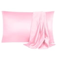 thumbnail image 1 of Unique Bargains Luxury Satin Pillowcase Cool Silk Pillow Case Cover 2pcs, 1 of 9
