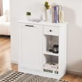 thumbnail image 6 of DEYGIA Tilt Out Trash Cabinet 10 Gallon, Trash Can Cabinet with 2 Storage Areas for Kitchen, Living Room, Bathroom, Freestanding Trash Cabinet with Hideaway Drawer, 6 of 7