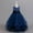 Navy Blue, variant on Girls Pageant Princess Sleeve Flower Ball Gown Dress, Kids Wedding Bridesmaid Pageant Party Formal Long Gown Princess Tulle Floral Embroidery Girl Birthday Party Dresses - 2-10T