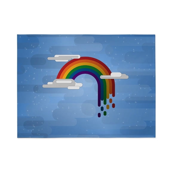CafePress - LGBTQ Pride Flag Minimalist Rainbow Design - Large Plush Fleece Throw Blanket, 80" L x 60" W