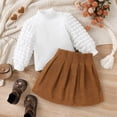 thumbnail image 3 of Zecgelong Toddler Girls Winter Long Sleeve Ribbed Tops Skirt 2PCS Outfits Clothes Set Fashion Toddler Girls Sets Age 3-4 Years, 3 of 5