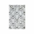 thumbnail image 1 of Floral Hanging Pocket Organizer, Outline Drawings of Hand Drawn Lotus Flowers on a Plain Background, Printed Polyester Storage Bag with Pockets, 14" x 20", Charcoal Grey and White, 1 of 2