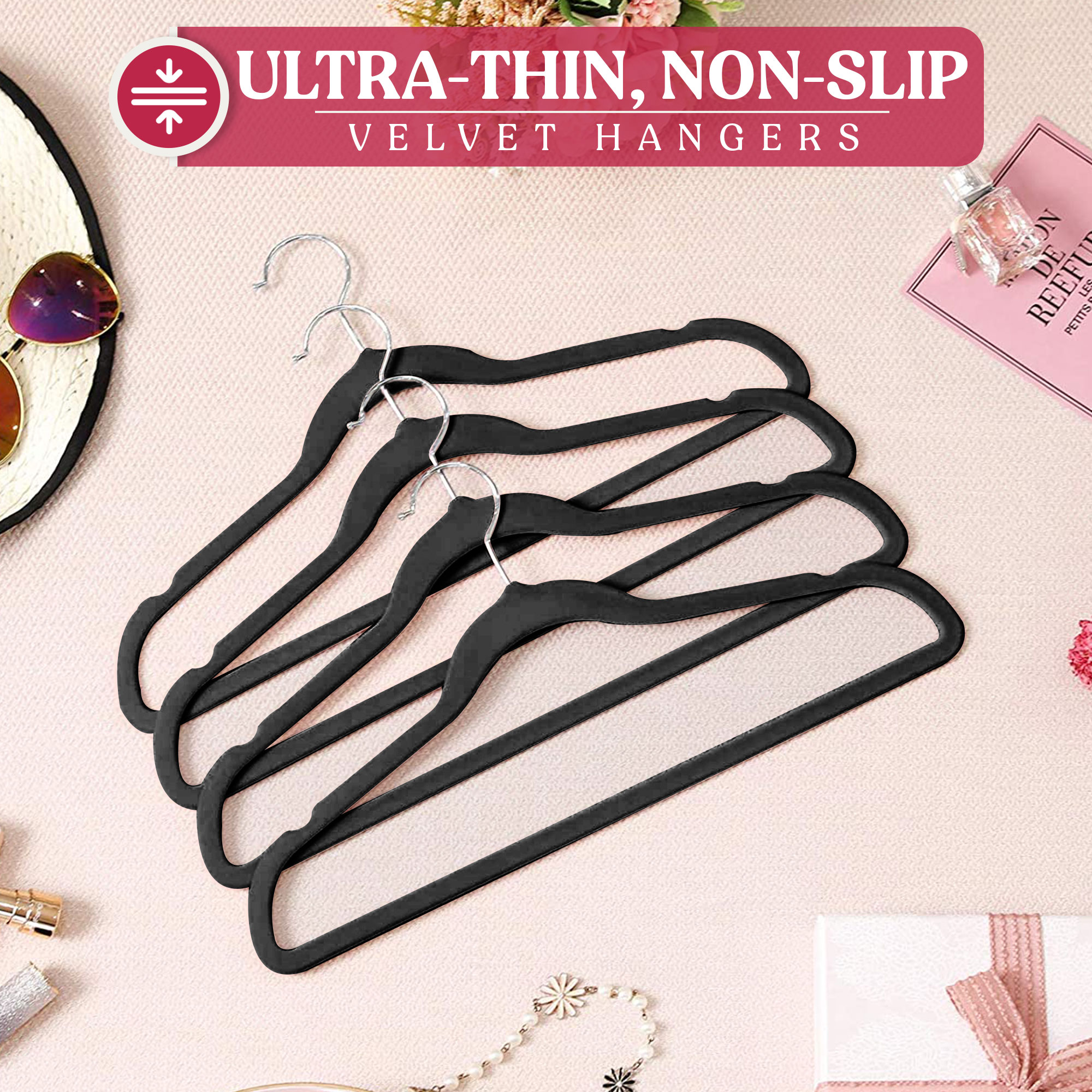 Lux Decor Collection 30-Pack Black Velvet Hangers photo 3