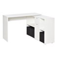 thumbnail image 2 of YYAO Convertible L-Shaped Computer Desk, Home Desk with Storage Shelf and Drawer Cabinet, White, 2 of 8