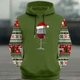 thumbnail image 3 of Men's Christmas Hoodies Drawstring Xmas Graphic Print Long Sleeve Pullover Sweatshirts Funny Cute Casual Holiday Outfit (4XL, Army Green-A), 3 of 4
