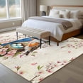 thumbnail image 4 of 5'x8' Area Rugs, Birds Floral Indoor Outdoor Area Rug for Living Room Bedroom, Farmhouse Vintage Pink Flower Leaf Washable Bathroom Rugs Kitchen Floor Carpet Mats Home Decor Aesthetic, 4 of 8