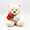 White Bear Red Rose, variant on Teddy Bear with Rose Bouquet Plush Toys 11.8in Fluffy Bear Doll Classic Valentine's Day Gift