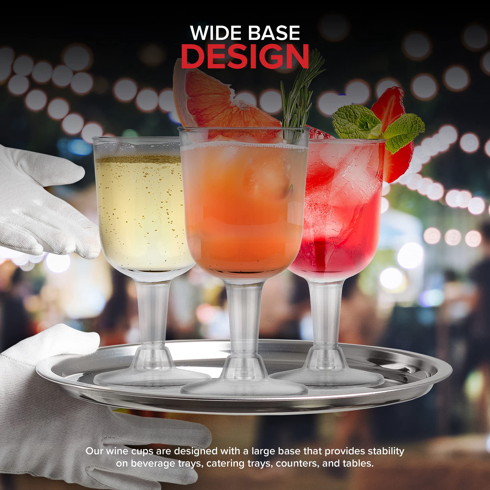 Stock Your Home 5 oz Clear Plastic Wine Glass (80 Pack) - BPA Free & Recyclable - Shatterproof Wine Goblet - Disposable & Reusable Cups for Champagne, Dessert, Food Samples, Catering, Weddings