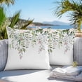 thumbnail image 4 of Outdoor Pillow Cover Watercolor Eucalyptus Leaves Set of 2 Waterproof Throw Pillowcases Flowers Berry Plant Decorative Patio Furniture Pillows for Couch Garden Indoor & Outdoor Use, 4 of 9