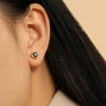 thumbnail image 2 of Cute Heart Shape Stud Earrings for Women Crystal Cubic Zirconia Cartilage Earrings Titanium Steel Hypoallergenic Heart Love Pierced Studs Jewelry, 2 of 9