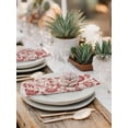 thumbnail image 6 of Cloth Napkins Set of 8 - 20x20 Inches, Red Spring Floral Washable Reusable Table Napkins, Summer Botanical Farmhouse Soft & Absortbent Dining Napkin for Party Wedding Hotel Restaurant, 6 of 8