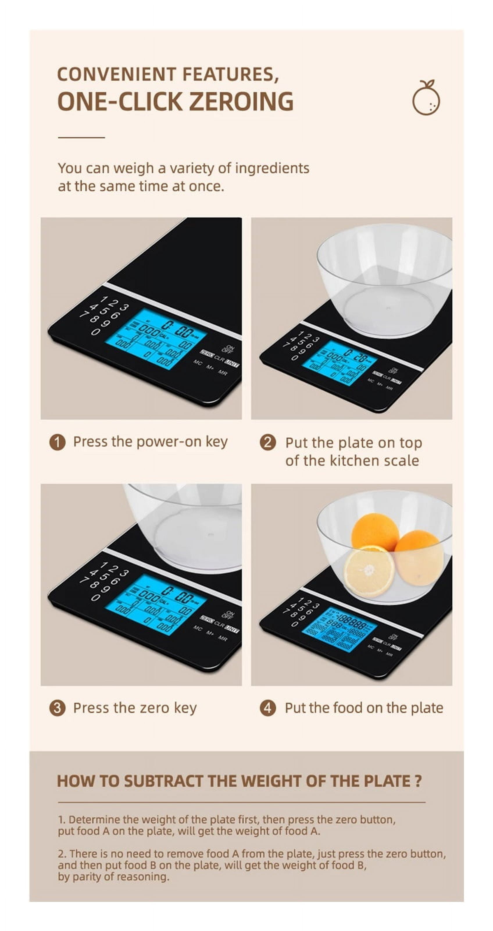 Electronic Scale Smart Food Ingredients Kitchen Scale, Baking Household Portable Coffee Nutrition Measuring Tool Home Accessories ,Milligram Accuracy