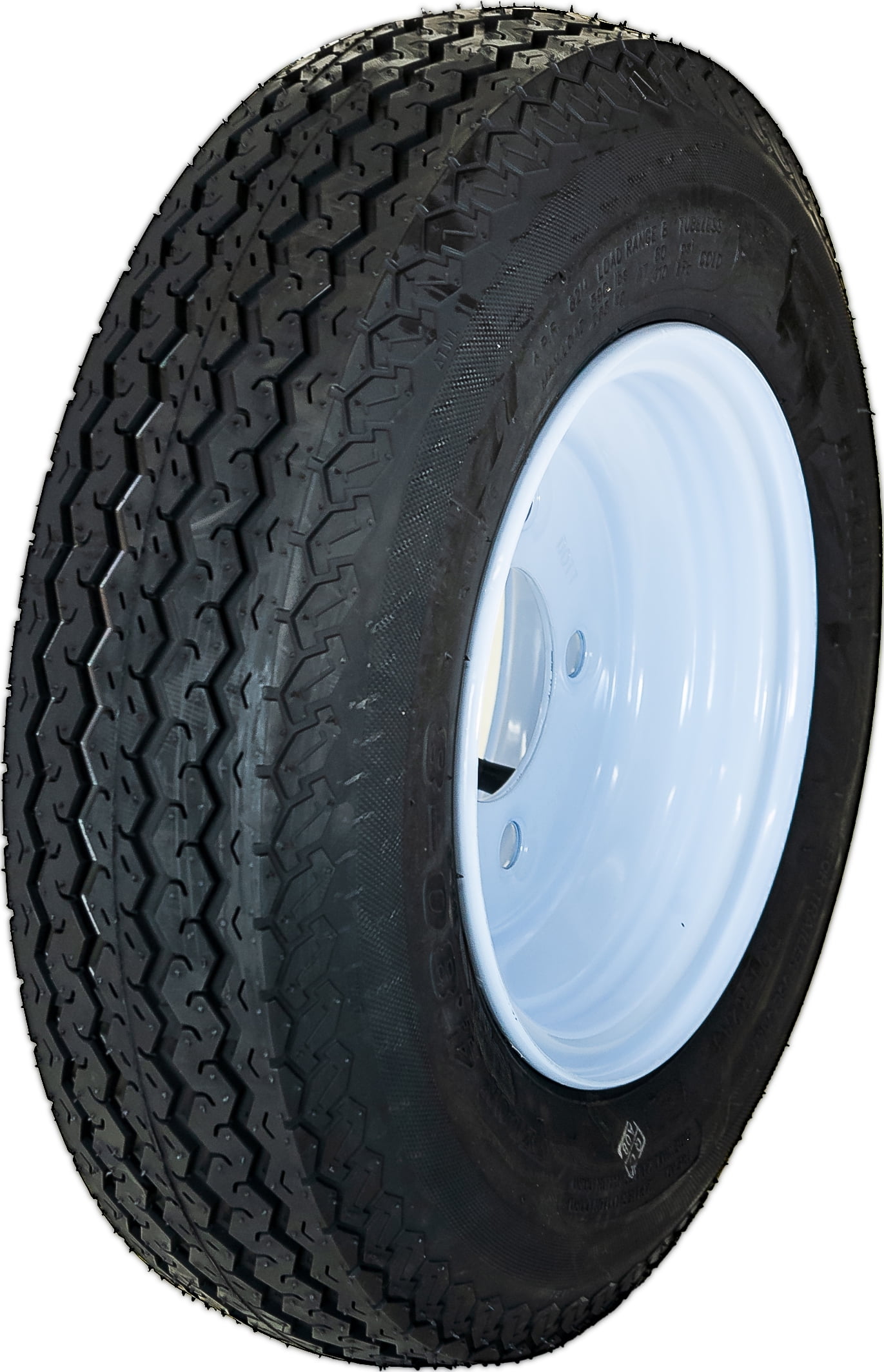 Sutong Hi-Run 4-Ply 5-Lug Trailer Tire & White Wheel Assembly, 4.80-8" Lrb, ASB1042