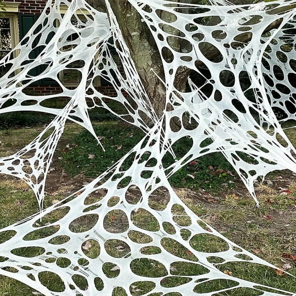 COSTYLE 3.3 X 13.5ft Spider Web Halloween Decorations for Outdoor Yard Garden, Stretchy up to 450 sqft