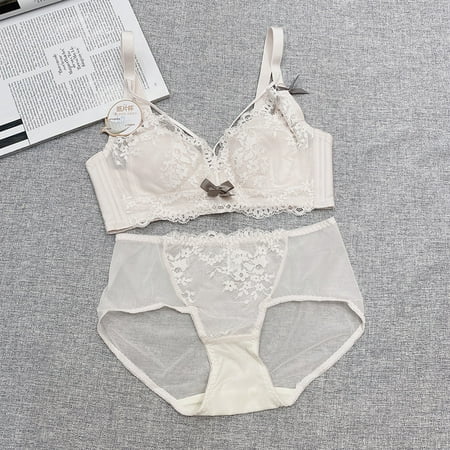HHH European-Style Romantic Lace Breast Shaping Sexy Lingerie Set Slimming Ultra-Thin Paper Cup Sticker Skin Breathable Comfortable Bra