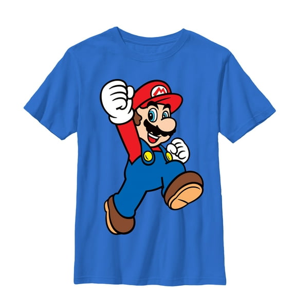 Boy's Nintendo Mario Jumpman  Graphic Tee Royal Large