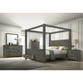thumbnail image 5 of 5Pc Queen Canopy Bed Set Storage Footboard Luxurious Bedroom Furniture Gray, 5 of 5