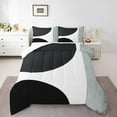 thumbnail image 2 of Erosebridal Contemporary Abstract Bedding Twin Comforter Set, Black White Gray Down Comforter Microfiber 2-Piece, 2 of 8