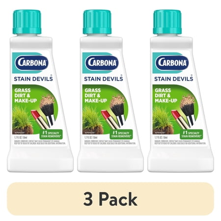 (3 pack) Carbona Stain Devils® #6 | Grass, Dirt & Make-Up | Professional Strength Laundry Stain Remover | Multi-Fabric Cleaner | Safe On Skin & Washable Fabrics | 1.7 Fl Oz, 1 Pack
