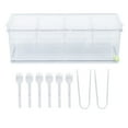 thumbnail image 2 of Ice Chilled Condiment Server, Ice Chilled Condiment Containers Clear Fruit Tray with Lid, Plastic Storage Cold Food Container Sauce Caddy Serving Tray Container for Fruit Salad, 2 of 8