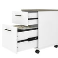 thumbnail image 6 of Key West L Desk with Mobile File Cabinet in White and Gray - Engineered Wood, 6 of 7