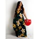 thumbnail image 1 of AliExpress Europe and the United States cross-border plus size summer new station flower print loose slip dress long skirt, 1 of 5