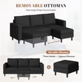thumbnail image 5 of Hawsaiy 78" L-Shaped Upholstered Sectional Sofa, 3-Seat Convertible Couch with Washable Linen Covers, for Living Room, Apartment, Black, 5 of 9