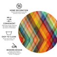 thumbnail image 4 of Bingfone Vintage Abstract Watercolors Tartan Leather Drinks Coasters With Set Of 6,Suitable For Home Kitchen,Coffee Cup Coasters Home Gift, 4 of 9
