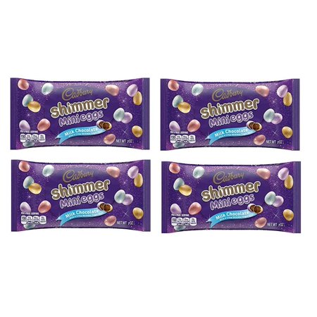 Cadbury Sugar Free Sugar - Cadbury Shimmer Mini Eggs, 7 oz - Milk Chocolate with a Crisp Shimmer Sugar Shell - Pack of 4