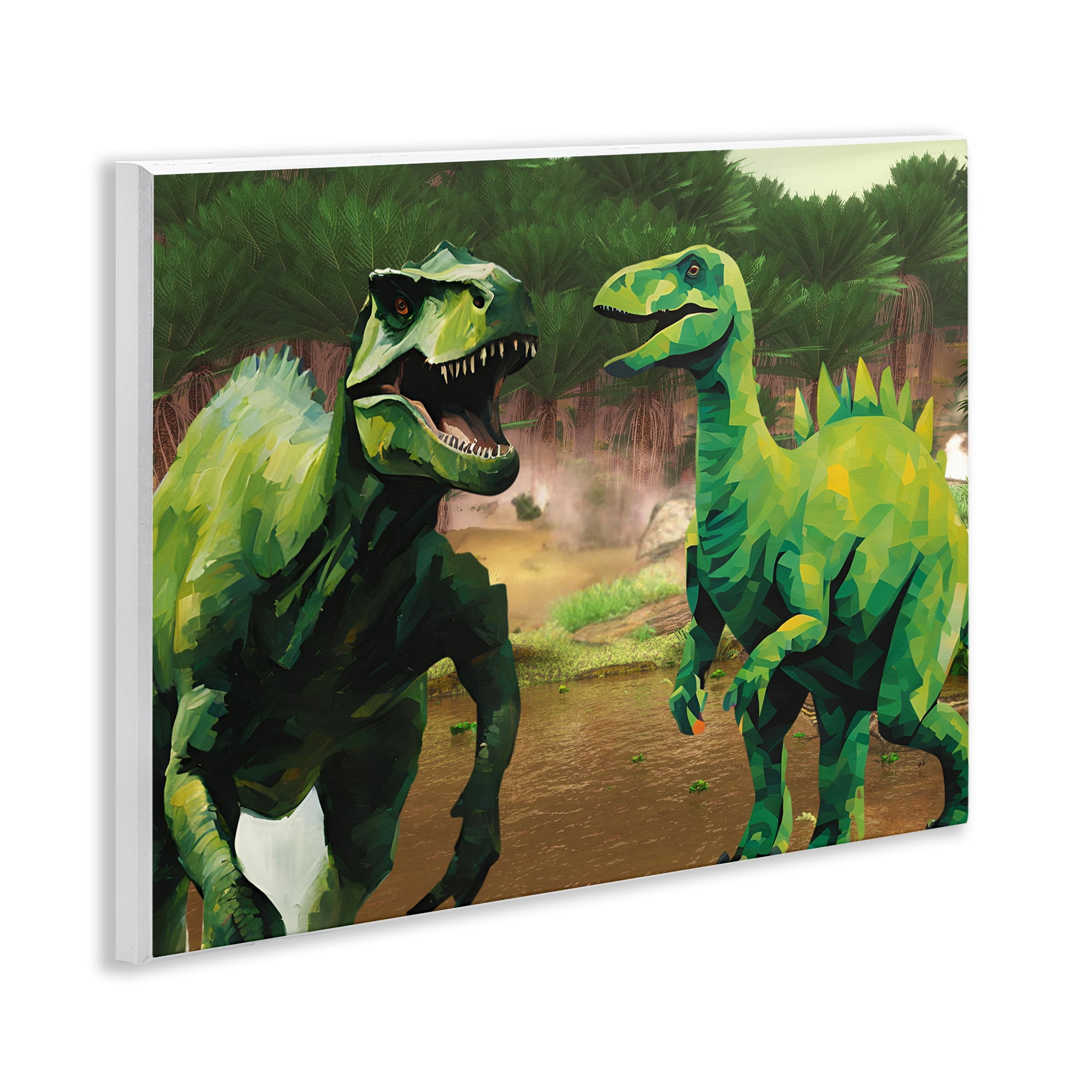 Stupell Industries Green Jungle Dinosaurs Wall Plaque Art, design by Jesse Keith