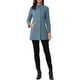 thumbnail image 2 of Abrigo de mujer INSPIRE CHIC de longitud media con cuello alto, abotonado, abrigo de invierno en gris azul L, 2 of 6