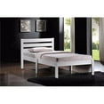 thumbnail image 1 of Contemporary Style Twin Bed with Wooden Slatted Headboard, White, 1 of 1
