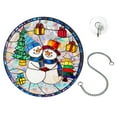 thumbnail image 5 of 7.9" Stained Glass Window Hanging - Suncatcher for Doors Home Christmas Decoration with Hook & Chain,Winter Sun Catcher Thanksgiving New Year Birthday Gift for Women Men(Snowman), 5 of 7