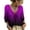 Dark Purple, variant on Women Blouse Tops V Neck 3/4 Sleeve Lightweight Shirts 3/4 Sleeve V Neck Peasant Top Abstract Geometric Print Flowy Summer Ruffe Shirt