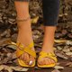 thumbnail image 2 of Mujeres Más Tamaño Vestidos Estilo Tanga Mula Sandalias con Hebilla, Más Tamaño Envoltura Vestidos Inspirados Zapatos Planos de Pie Abierto, 2 of 9