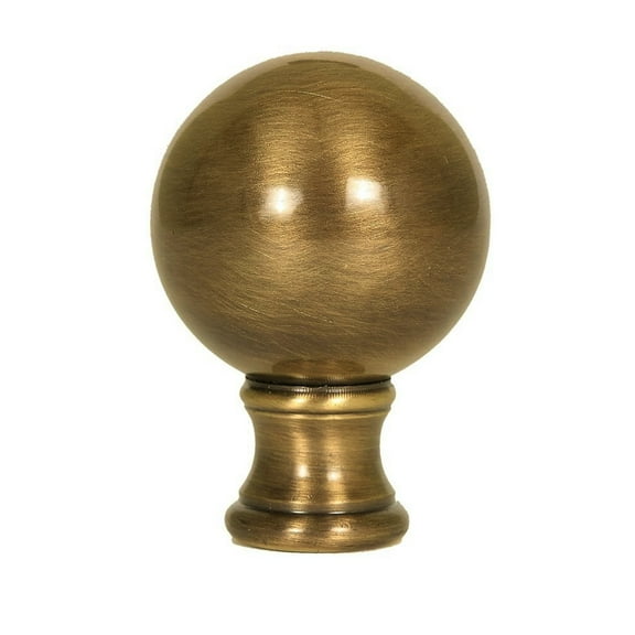 Sphere Finial Antique Brass 1.75"h