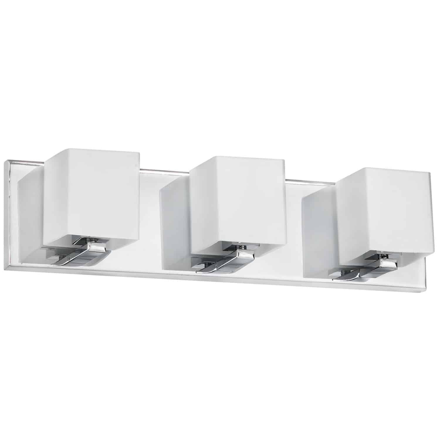 3 Light Vanity Light Fixture, Old World Style Bathroom Lighting, Chrome Finish