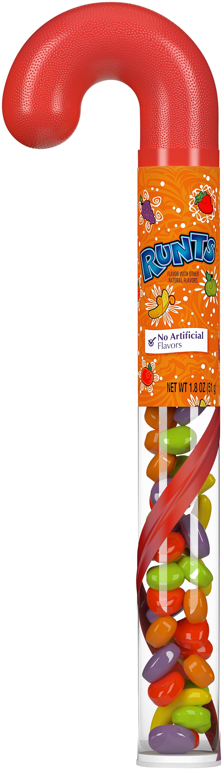 RUNTS Mini Candy Filled Cane, 1.8 Oz