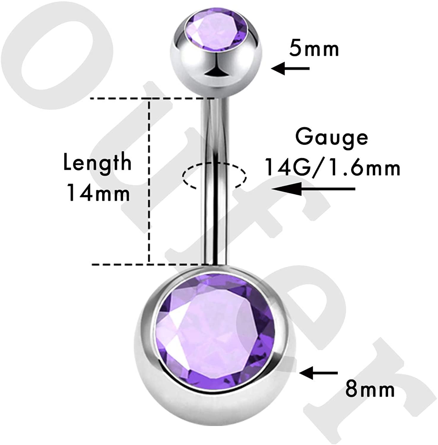 14mm belly on sale button ring