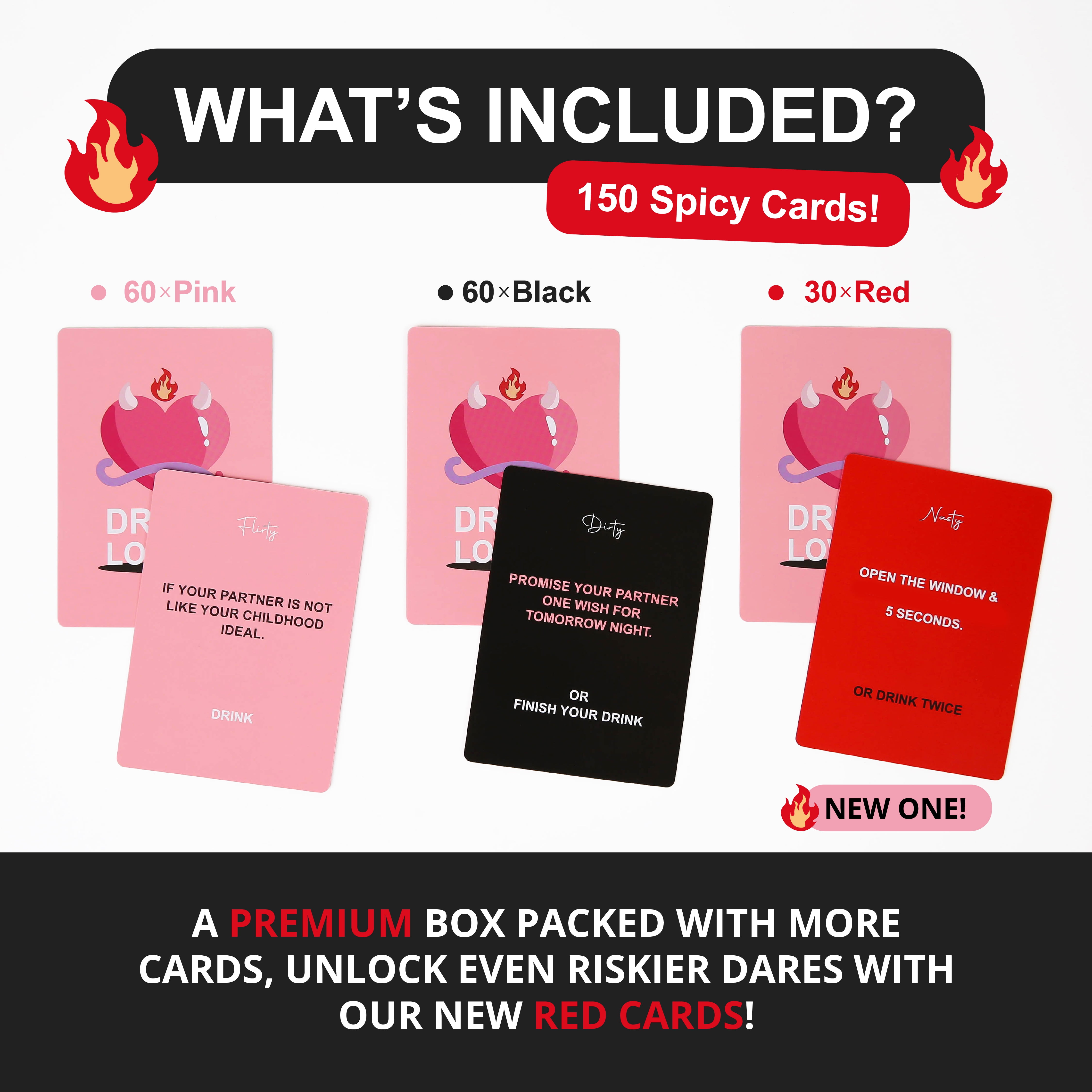 Drunk Lovers Premium Edition - Couples Party Drinking Game for Date Night, 150 Cards with 3 Engaging Categories, Valentine & Wedding