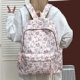 thumbnail image 6 of Floral School Backpack, Lightweight School Bookbag with Drawstring Side Pockets, Portable Laptop Backpack for College Shopping (Style 4), 6 of 9
