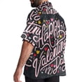 thumbnail image 3 of Valentine's Day Font Men's Casual Printed Button Down Short Sleeve Beach Shirts, 3 of 6