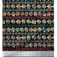 thumbnail image 1 of Soimoi Polyester Crepe Fabric Diamond Shape & Floral Artistic Printed Fabric 1 Yard 42 Inch Wide, 1 of 1