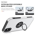 thumbnail image 5 of for iPhone XS / X Case, 360° Rotatable Ring Holder Kickstand Dual Layer Military-Grade Drop Tested Protection Support Car Holder Mount Magnetic Absorbing Bumper Phone Case, Silver, 5 of 7