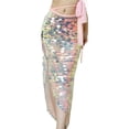 thumbnail image 1 of braveheart AssortedColor Party Ready Belly Dance Hip Scarf With Elastic Mesh Lining Unique Unbalanced Colorful Pink L, 1 of 6