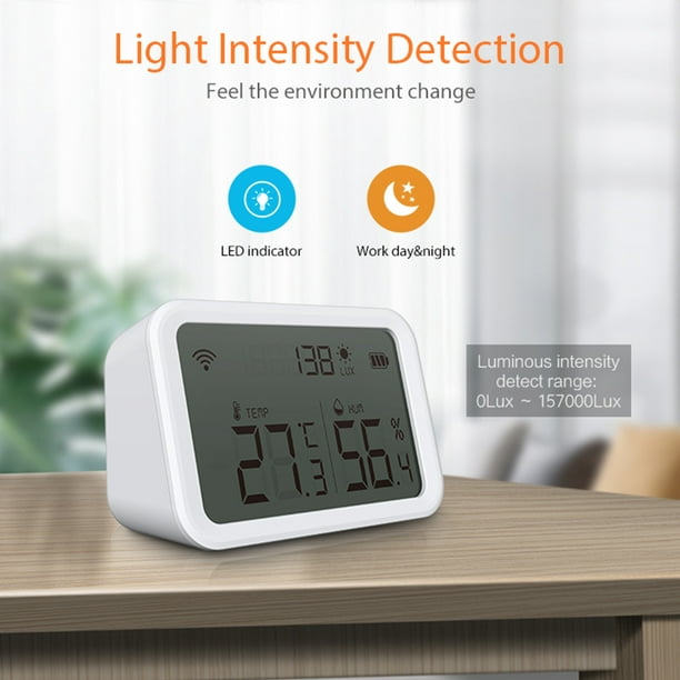 Tuya Smart ZigBee Thermometer Home Indoor Temperature And Humidity Sensor  With LED Display APP Voice Control Alexa Google Home
